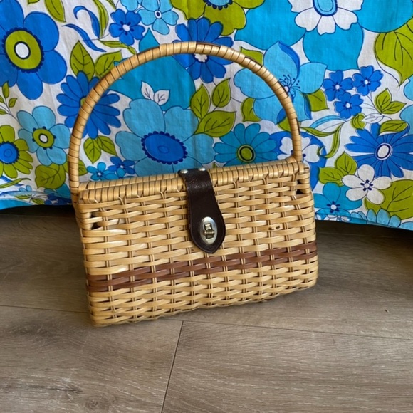 Vintage woven wicker purse handbag by Stein Novelty Import - Picture 1 of 10